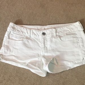 White denim shorts